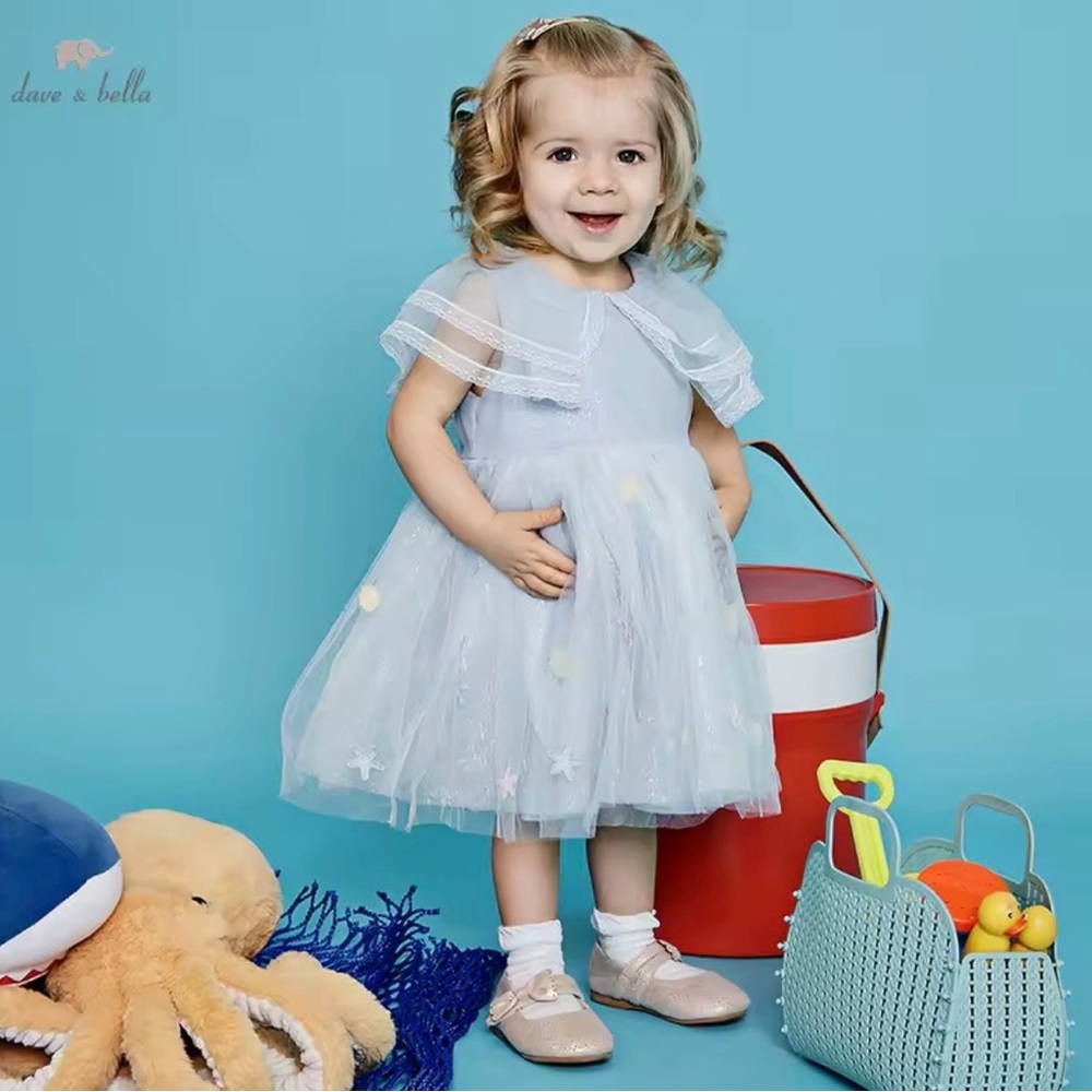 Dave & Bella Girls Blue Party Princess Dress Size 7